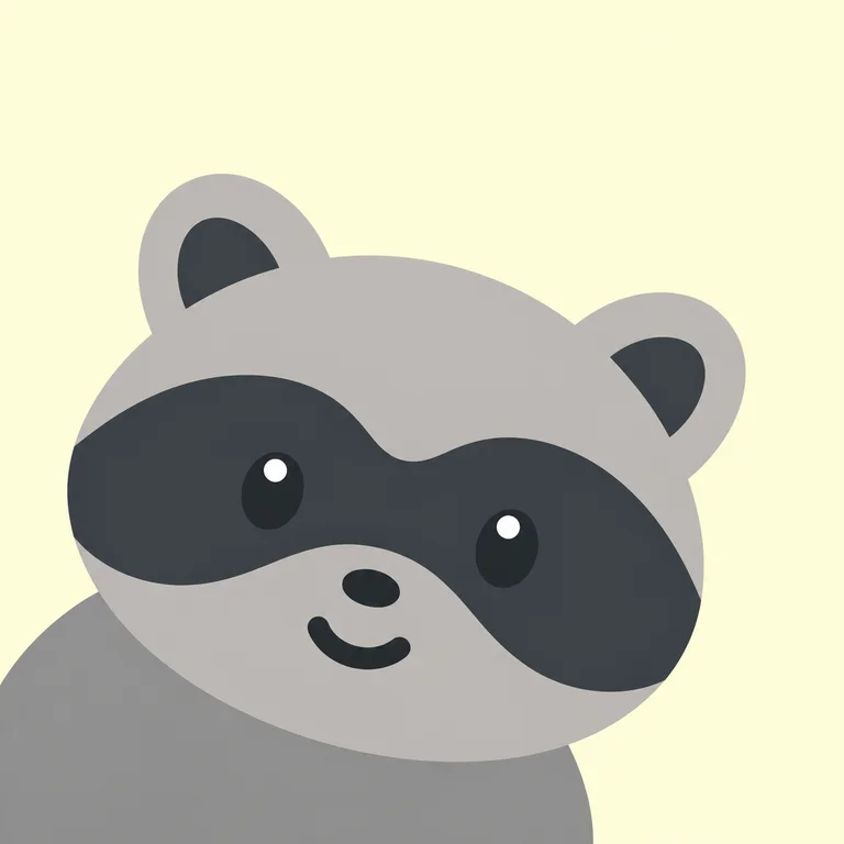Raccoon Oval Head Left