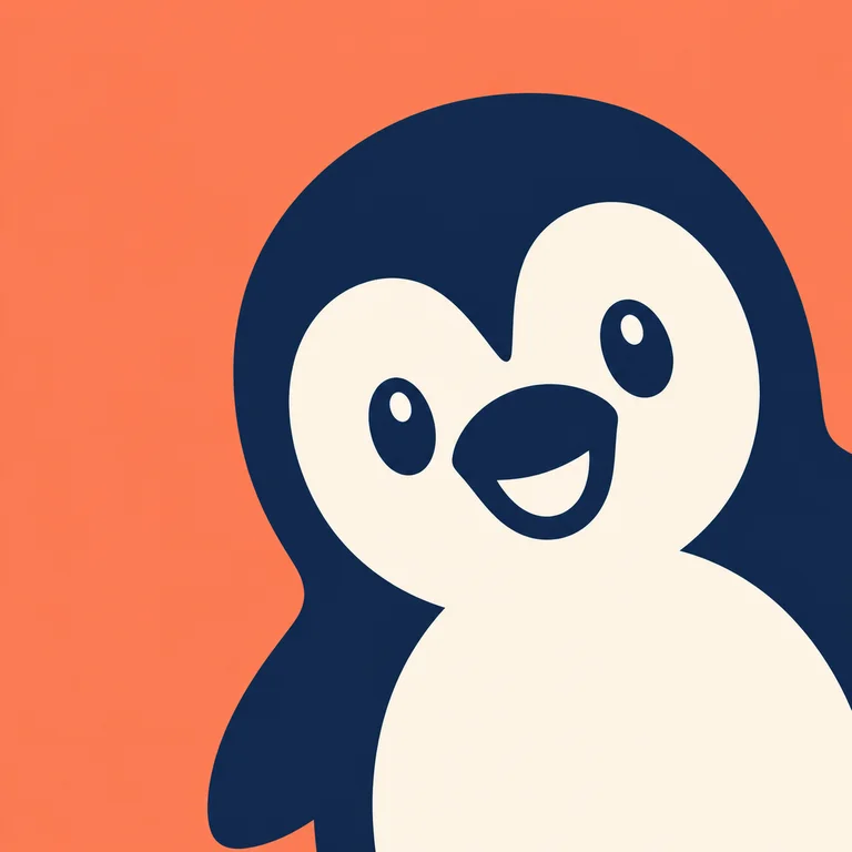 Penguin Cheerful Wide Face Right
