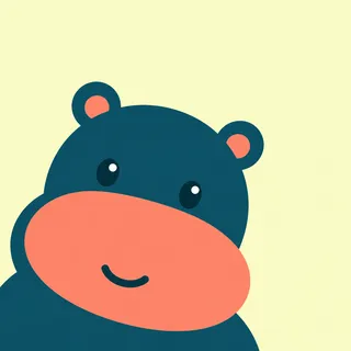 Hippopotamus Gentle Smile