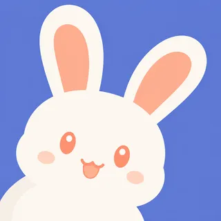Peach Eared White Bunny
