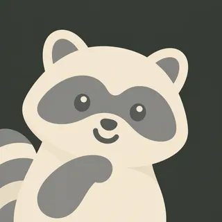 Cream Gray Raccoon