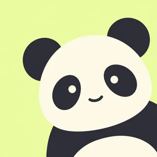 Panda Cheerful Wide Face Right