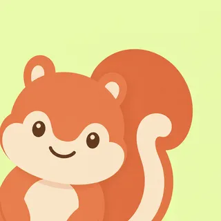 Squirrel Calm Round Face Left