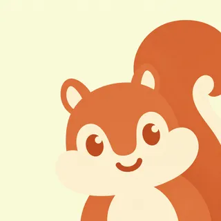Squirrel Cheerful Wide Face Right