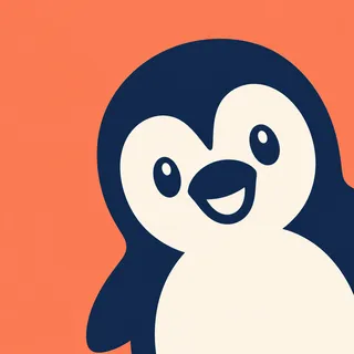 Penguin Cheerful Wide Face Right