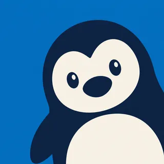 Penguin Curious Large Eyes Right