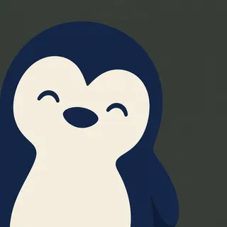 Penguin Content Closed Eyes Left