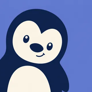Penguin Shy Soft Smile Left